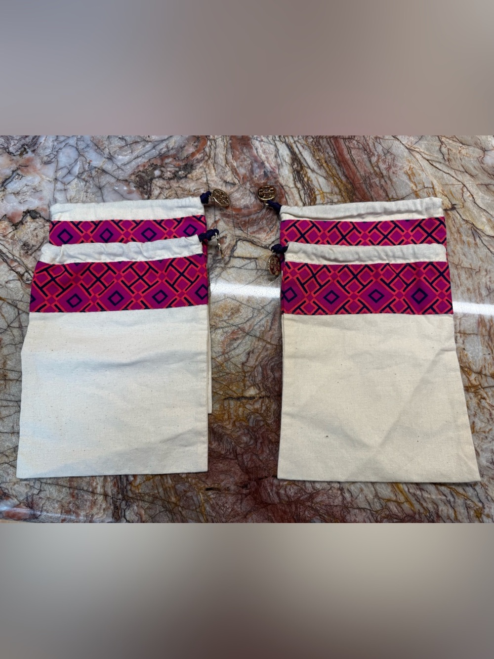 Tory Burch-Set of 4 Canvas Drawstring dust bags